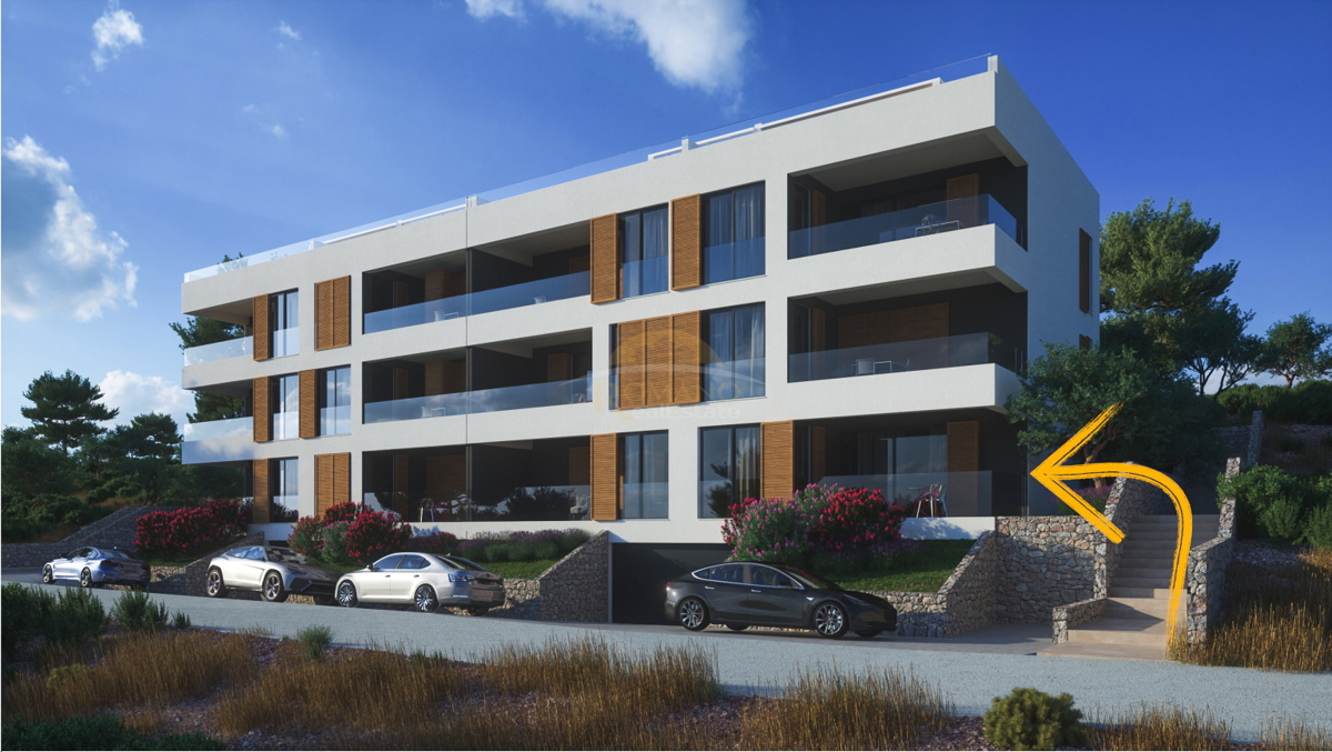 Appartamento bilocale con vista mare a Čiovo, zona Salduna vicino al campeggio Rožac - 64 m2